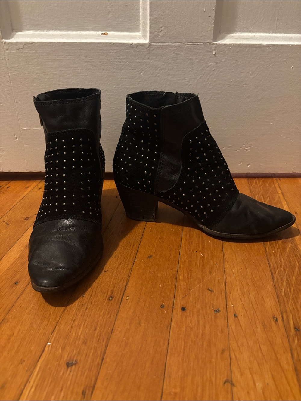 Studded Black Ankle Boots - Women's Fashion Booties